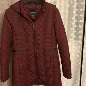 Weatherproof Maroon Quilted Puffer Jacket